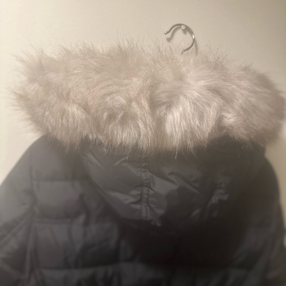 Black Puffer Jacket with Fur Hood - Picture 3 of 10